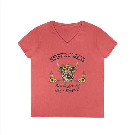 Heifer Please V-Neck Tee (Light)