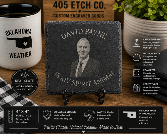 David Payne Spirit Animal Coaster – Funny Weather Gift | Engraved Slate Coaster
