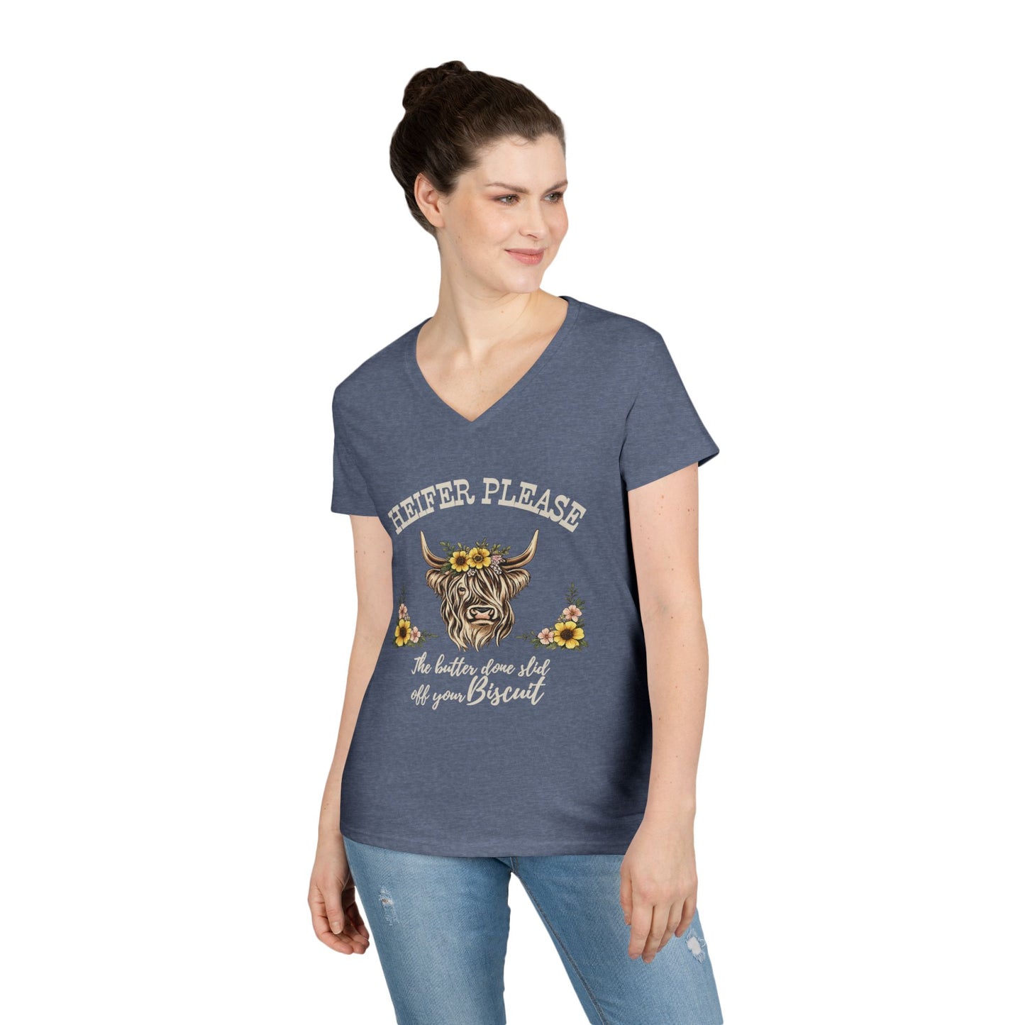 Heifer Please V-Neck Tee (Dark)