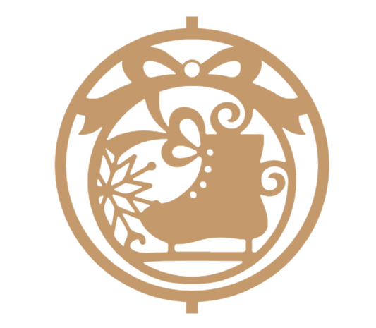 405 Wooden Ice Skate Ornament