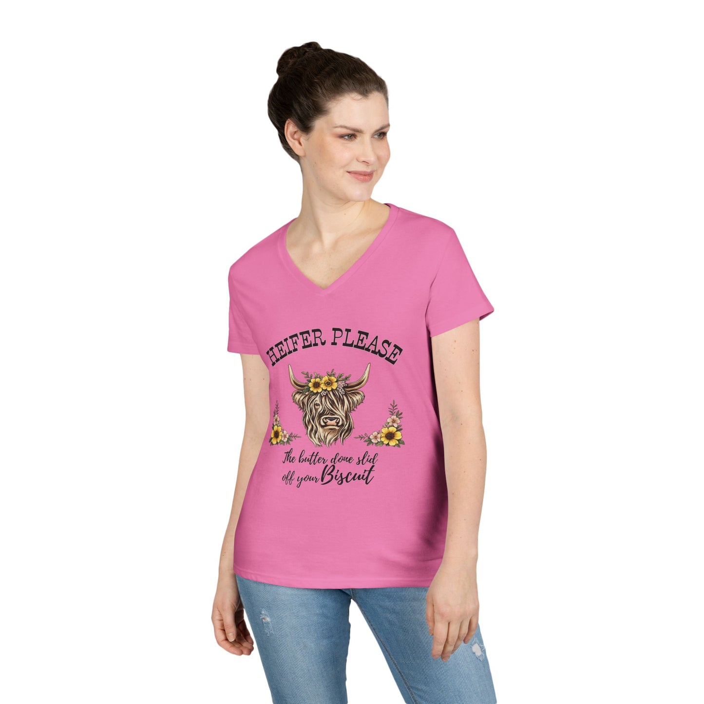 Heifer Please V-Neck Tee (Light)