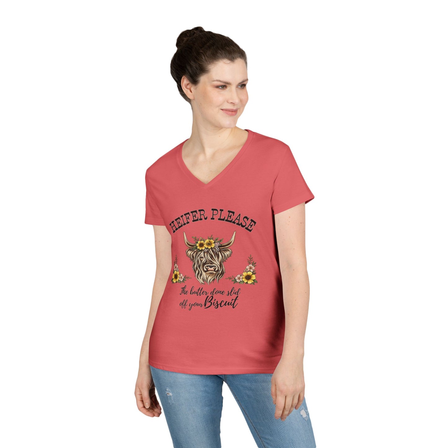 Heifer Please V-Neck Tee (Light)