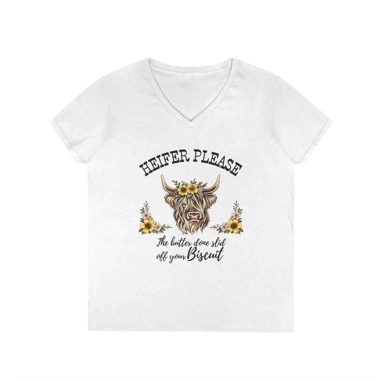 Heifer Please V-Neck Tee (Light)