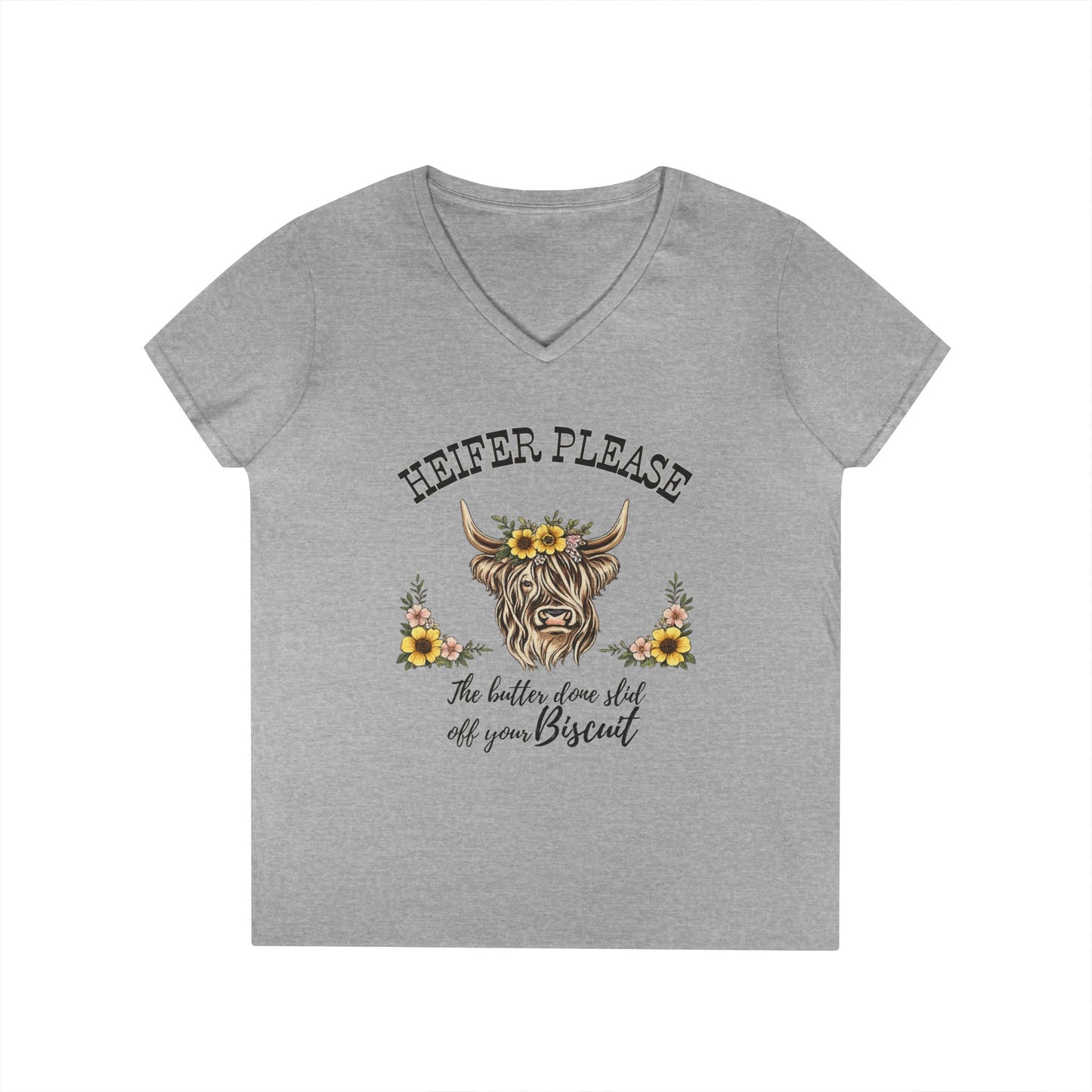Heifer Please V-Neck Tee (Light)