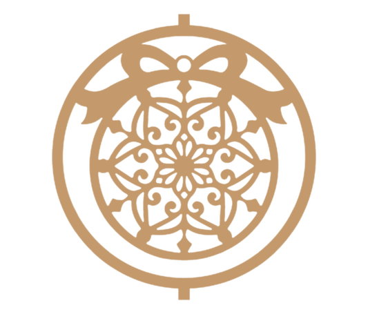 405 Wooden Mandala With Ribbon Ornament