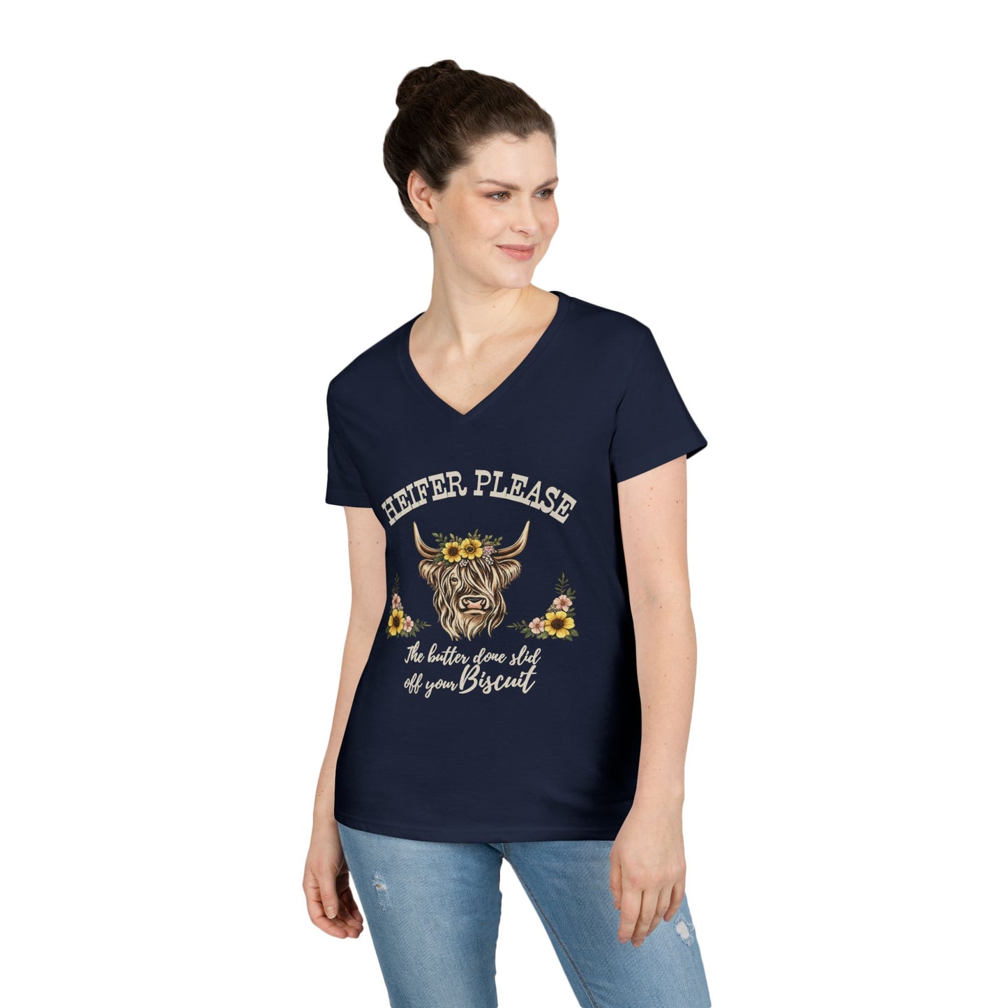 Heifer Please V-Neck Tee (Dark)
