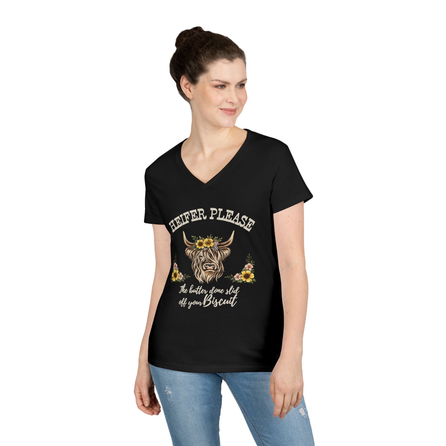 Heifer Please V-Neck Tee (Dark)